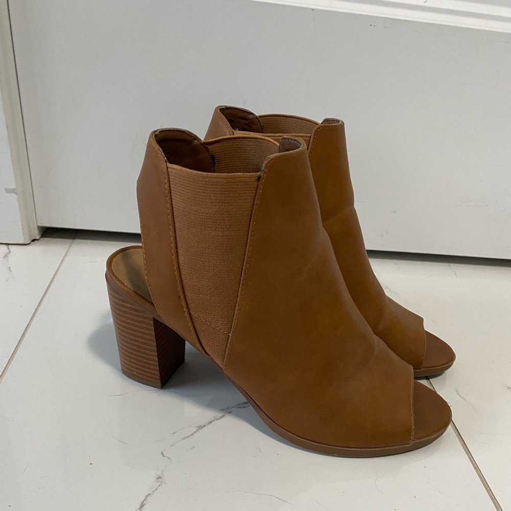 Peep-Toe Ankle Boots